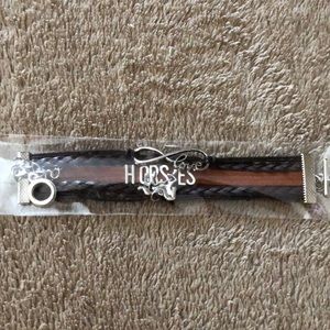 Horse love infinity bracelet and necklace bundle